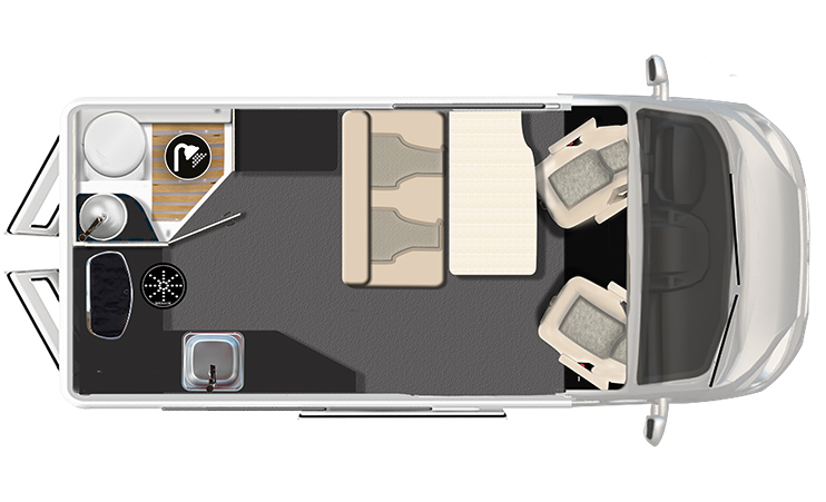 Karmann-Mobil Dexter 550 Grundriss